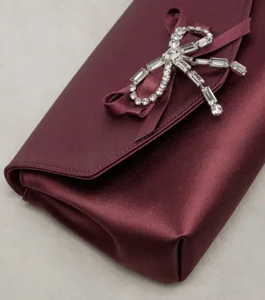 Jimmy Choo Soft Bow Mini embellished satin clutch | Thumbnail 3