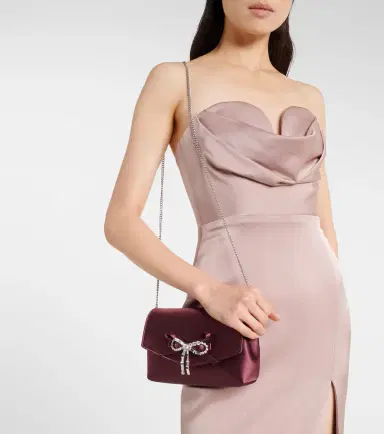 Jimmy Choo Soft Bow Mini embellished satin clutch | Thumbnail 5