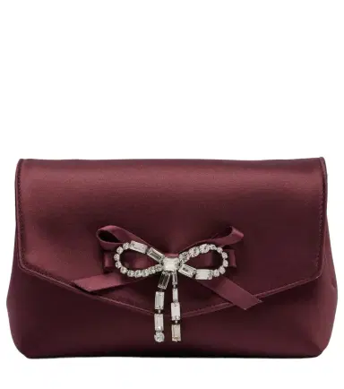 Jimmy Choo Soft Bow Mini embellished satin clutch | Thumbnail 1