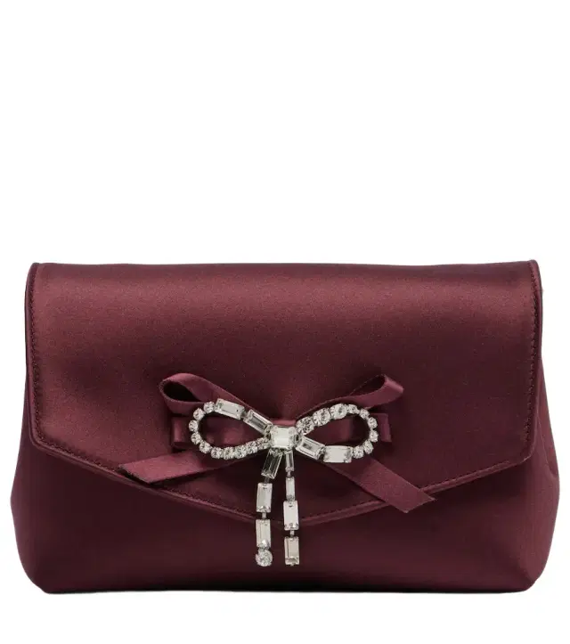 Jimmy Choo Soft Bow Mini embellished satin clutch