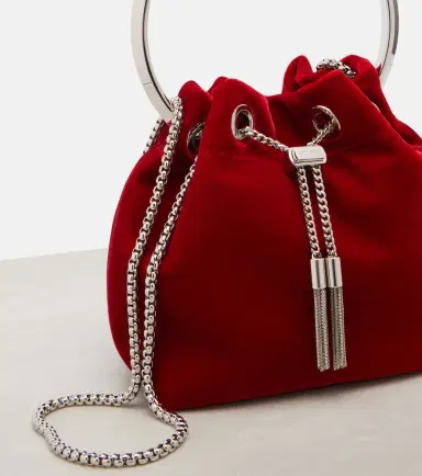 Jimmy Choo Bon Bon Small velvet bucket bag | Thumbnail 2 Jimmy Choo Bon Bon Small velvet bucket bag | Thumbnail 2