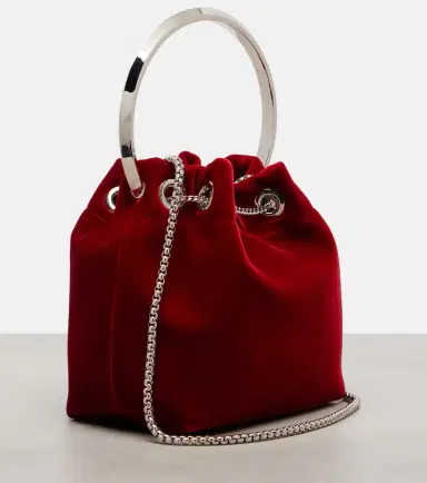Jimmy Choo Bon Bon Small velvet bucket bag | Thumbnail 4 Jimmy Choo Bon Bon Small velvet bucket bag | Thumbnail 4