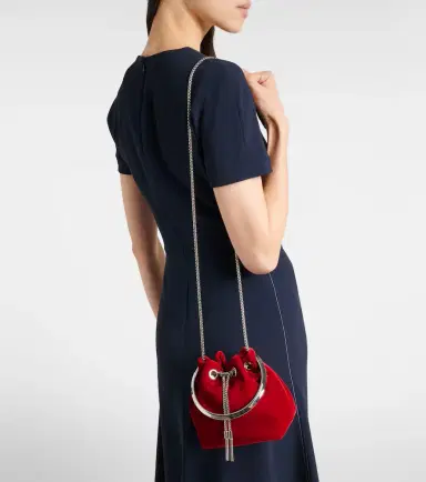 Jimmy Choo Bon Bon Small velvet bucket bag | Thumbnail 7 Jimmy Choo Bon Bon Small velvet bucket bag | Thumbnail 7