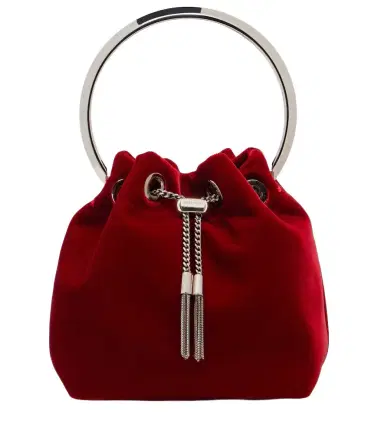 Jimmy Choo Bon Bon Small velvet bucket bag | Thumbnail 1 Jimmy Choo Bon Bon Small velvet bucket bag | Thumbnail 1