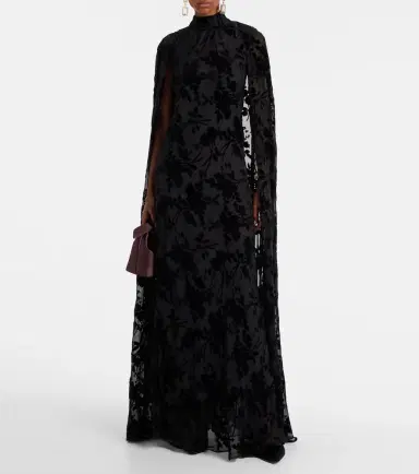 Rodarte Caped floral velvet devoré gown | Thumbnail 3 Rodarte Caped floral velvet devoré gown | Thumbnail 3