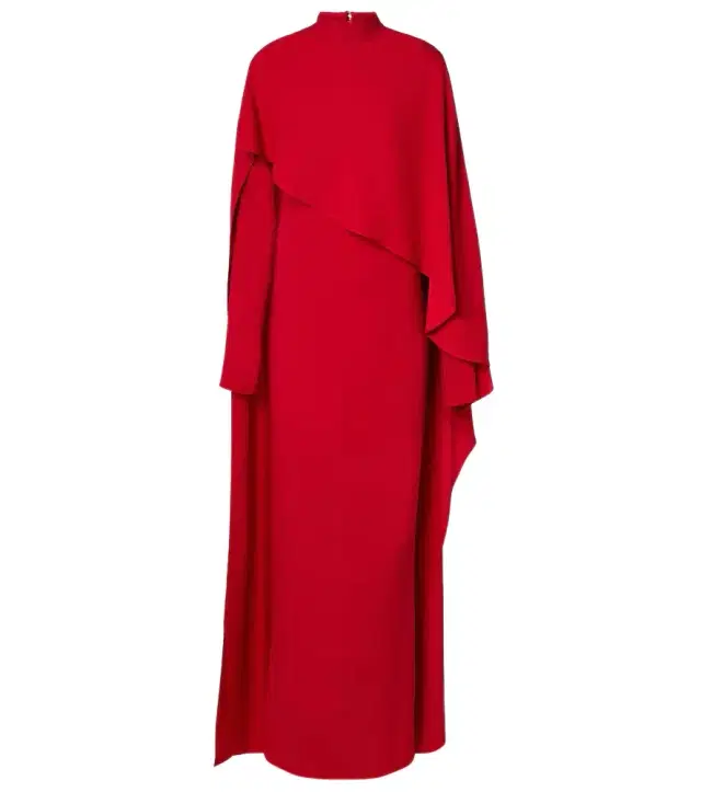 Taller Marmo Carrington caped crêpe cady gown