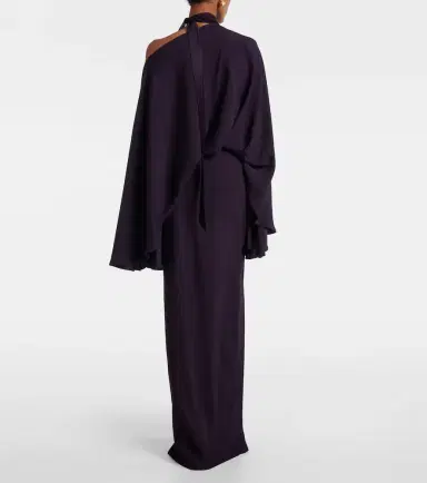 Taller Marmo Brooks scarf-detail crêpe cady gown | Thumbnail 2