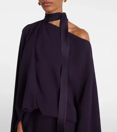 Taller Marmo Brooks scarf-detail crêpe cady gown | Thumbnail 3