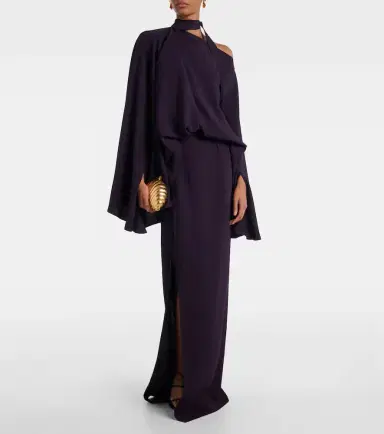 Taller Marmo Brooks scarf-detail crêpe cady gown | Thumbnail 6