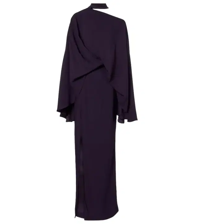 Brooks scarf-detail crêpe cady gown