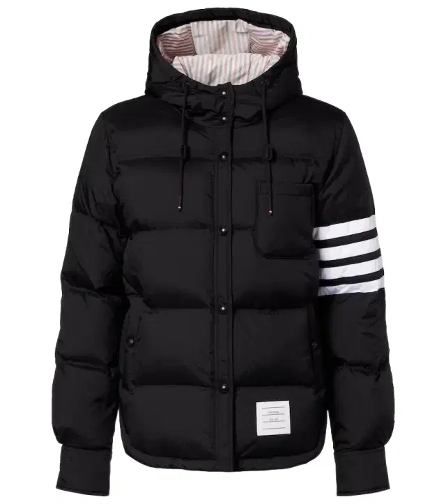 4-Bar hooded quilted down jacket