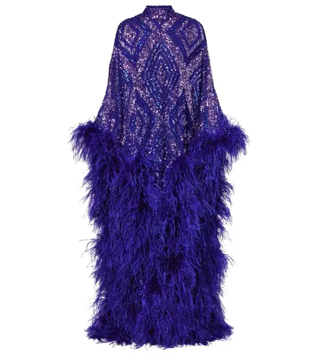 Casta Diva Follies sequined tulle kaftan