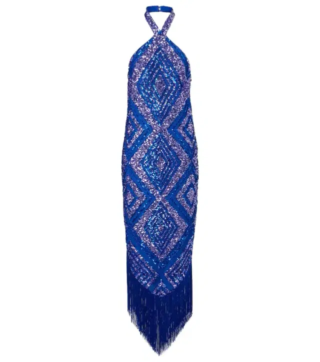 Taller Marmo Nina fringed sequined maxi dress