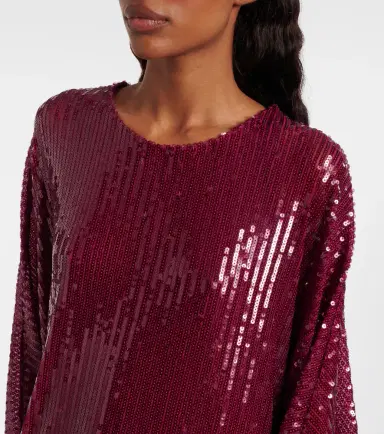 Taller Marmo Vegas sequined feather-trimmed chiffon kaftan | Thumbnail 4
