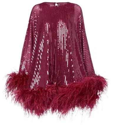 Taller Marmo Vegas sequined feather-trimmed chiffon kaftan | Thumbnail 1