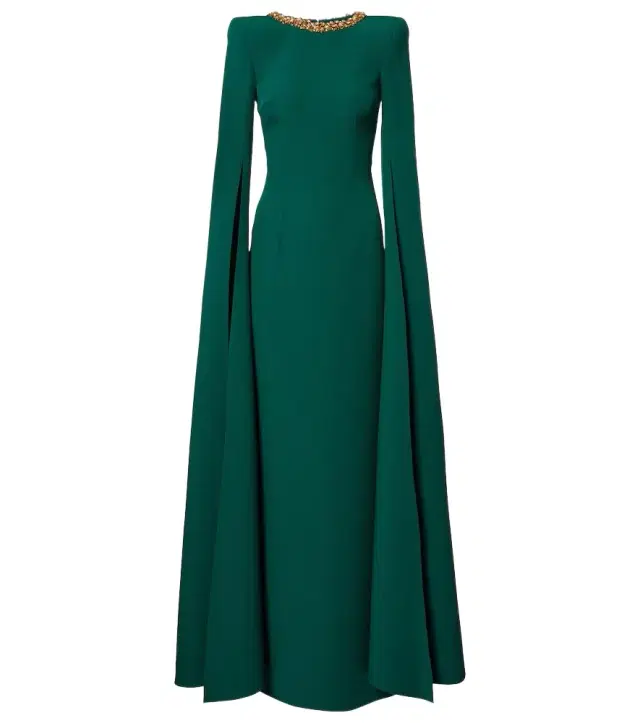 Embellished crêpe gown