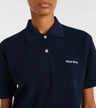 Miu Miu Logo cotton piqué polo shirt | Thumbnail 5