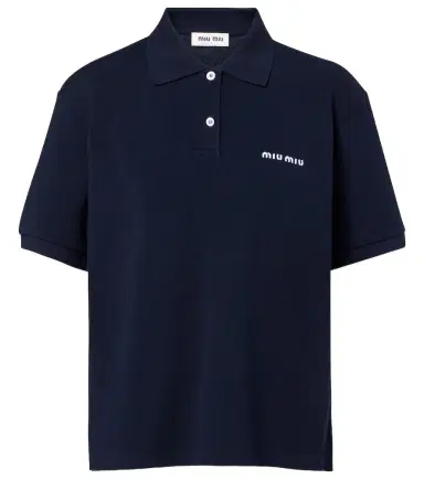 Miu Miu Logo cotton piqué polo shirt | Thumbnail 1