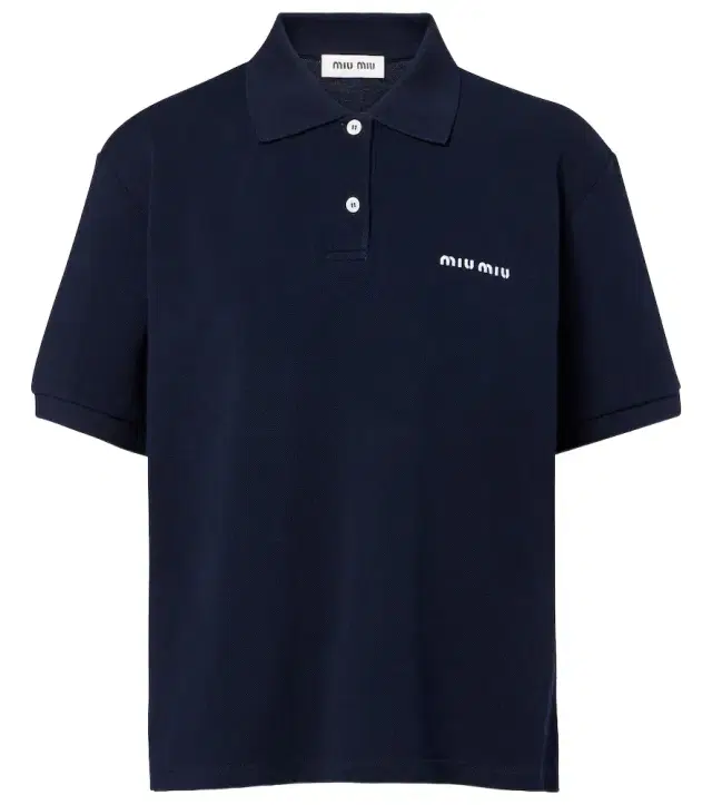 Miu Miu Logo cotton piqué polo shirt