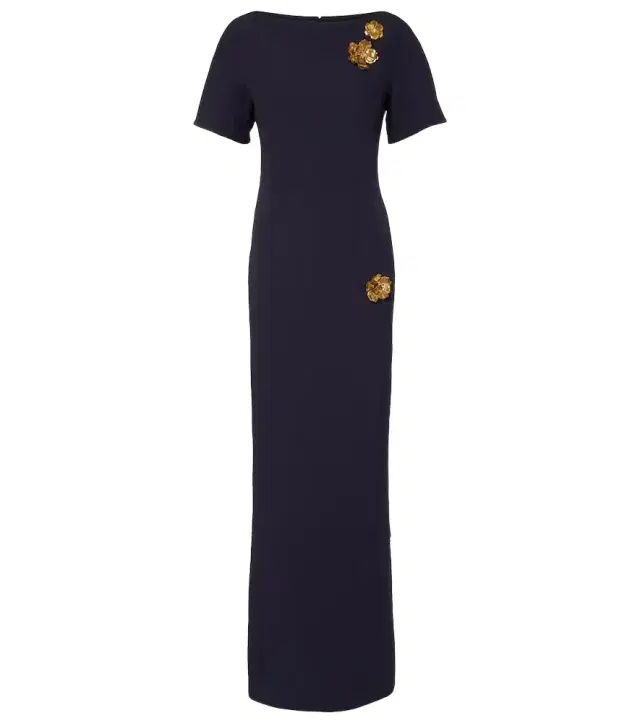 Lacin embellished crêpe gown