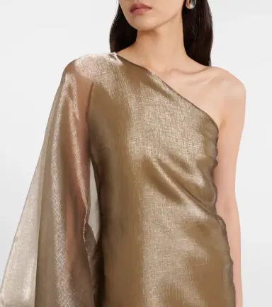 Taller Marmo Betsy one-shoulder fil coupé maxi dress | Thumbnail 2 Taller Marmo Betsy one-shoulder fil coupé maxi dress | Thumbnail 2