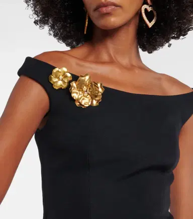 Safiyaa Belted embellished crêpe maxi dress | Thumbnail 4 Safiyaa Belted embellished crêpe maxi dress | Thumbnail 4