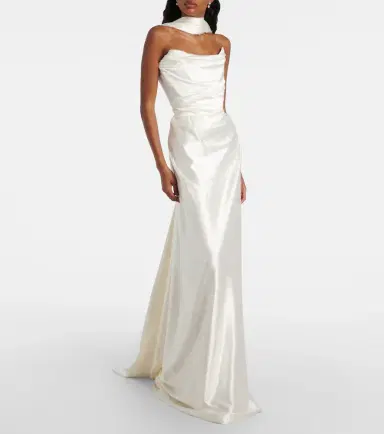 Vivienne Westwood Vixen scarf-detail draped silk-blend gown | Thumbnail 2