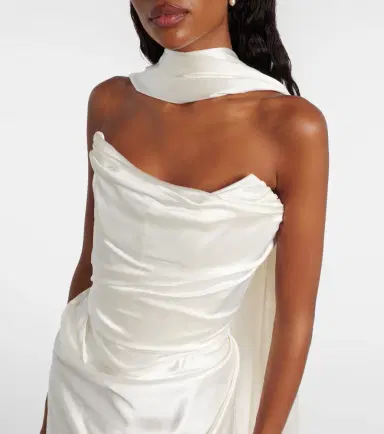 Vivienne Westwood Vixen scarf-detail draped silk-blend gown | Thumbnail 6