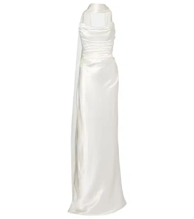 Vixen scarf-detail draped silk-blend gown