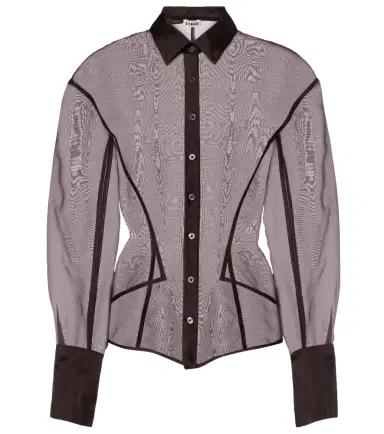 Staud Aida sheer silk organza shirt | Thumbnail 1