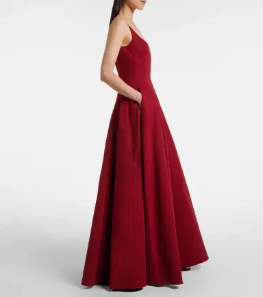 Staud Joy pleated cotton-blend gown | Thumbnail 6