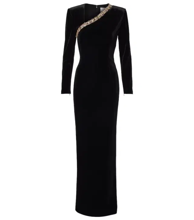 Roland Mouret Embellished velvet gown