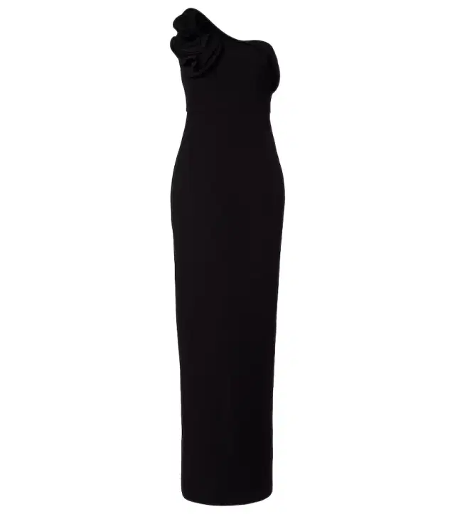 Floral asymmetric corset gown