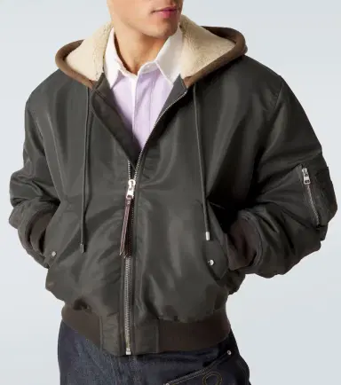 JW Anderson Hooded shearling-trimmed bomber jacket | Thumbnail 4