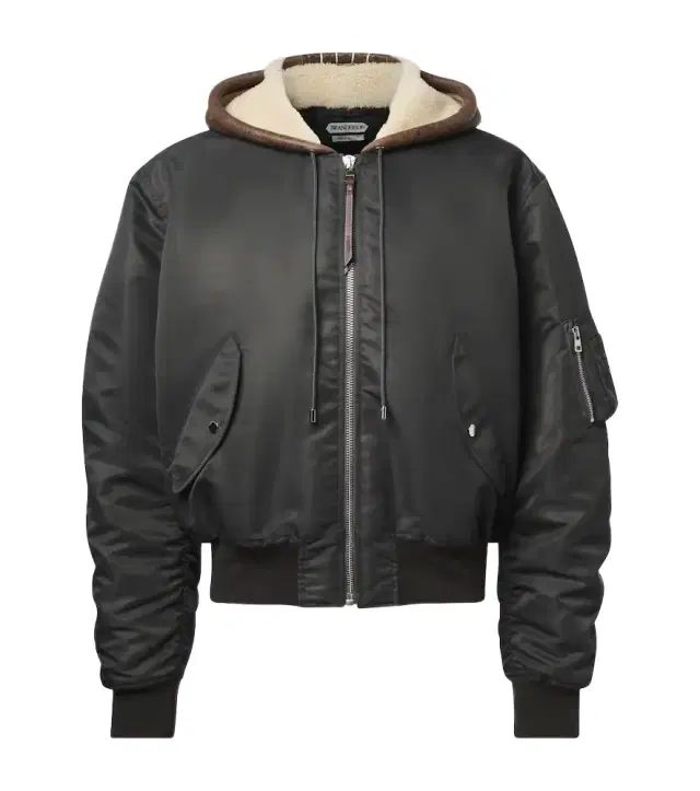 JW Anderson Hooded shearling-trimmed bomber jacket