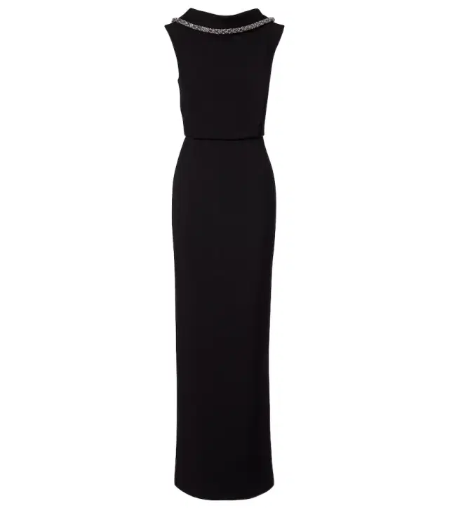 Embellished crêpe gown