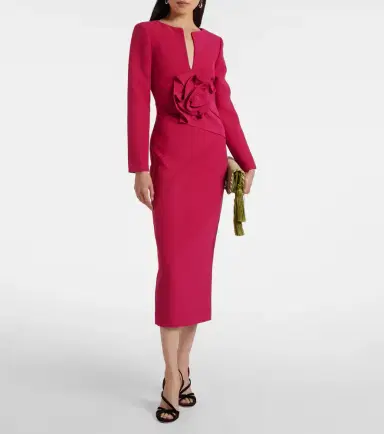 Roland Mouret Floral-appliqué crêpe midi dress | Thumbnail 2