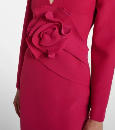 Roland Mouret Floral-appliqué crêpe midi dress | Thumbnail 3