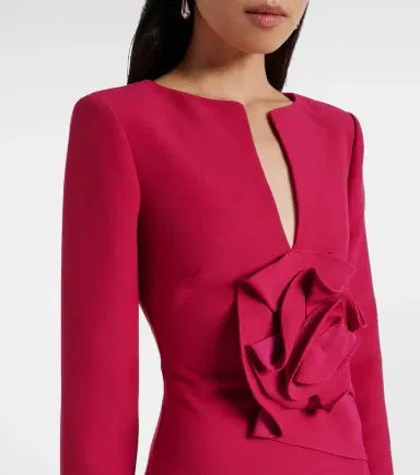 Roland Mouret Floral-appliqué crêpe midi dress | Thumbnail 4