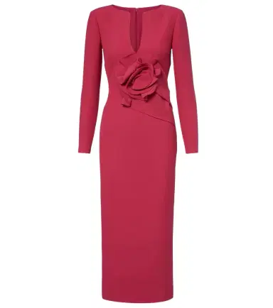 Roland Mouret Floral-appliqué crêpe midi dress | Thumbnail 1