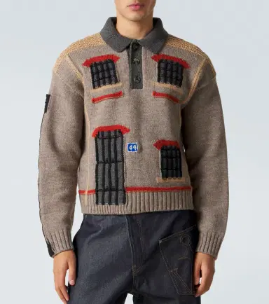 JW Anderson Embroidered wool polo sweater | Thumbnail 5