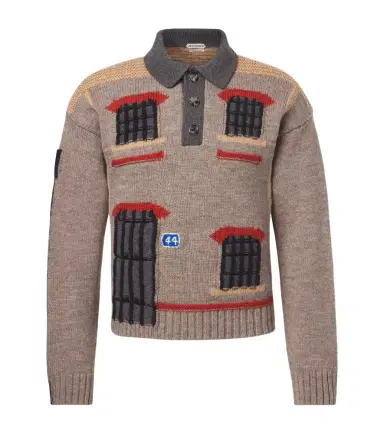 JW Anderson Embroidered wool polo sweater | Thumbnail 1