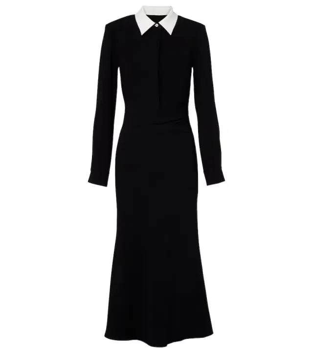 Satin crêpe midi dress