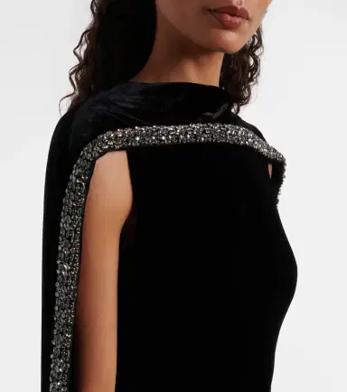 Roland Mouret Caped embellished velvet gown | Thumbnail 3 Roland Mouret Caped embellished velvet gown | Thumbnail 3