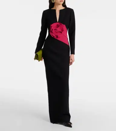 Roland Mouret Floral-appliqué crêpe gown | Thumbnail 4