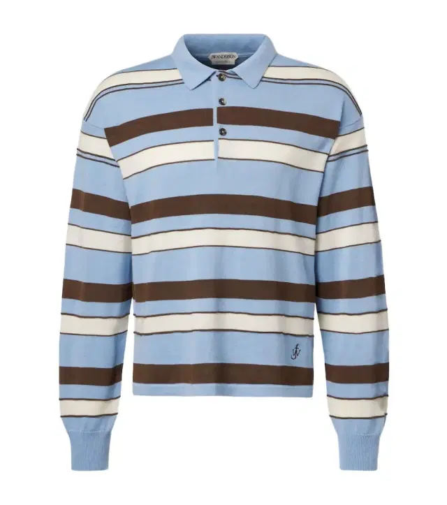 JW Anderson Striped cotton and wool-blend polo shirt