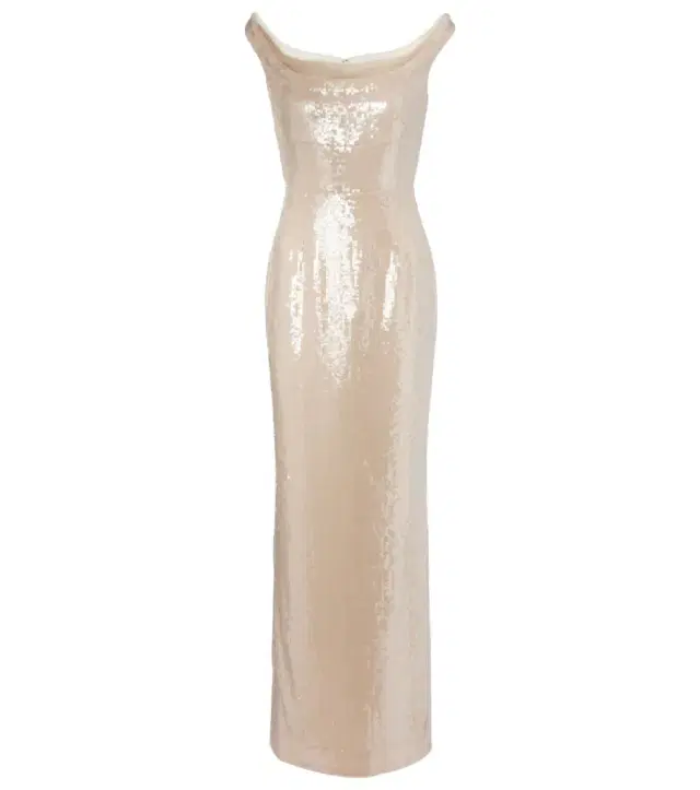 Sequined off-shoulder gown