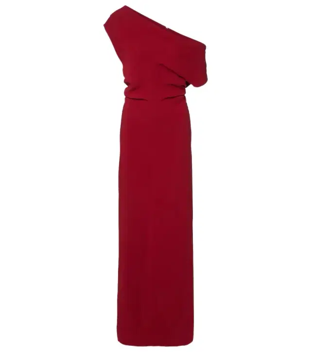 Rosina one-shoulder crêpe gown