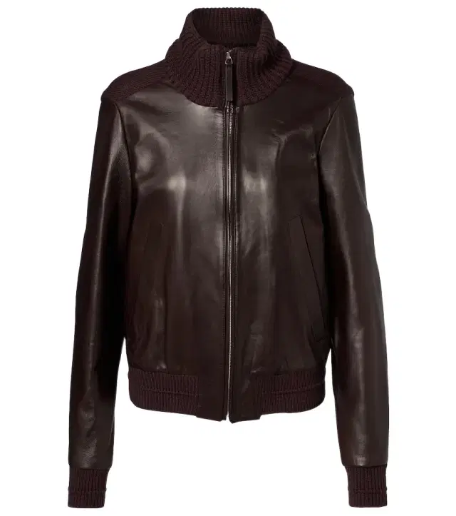 Elenora wool-trimmed leather jacket