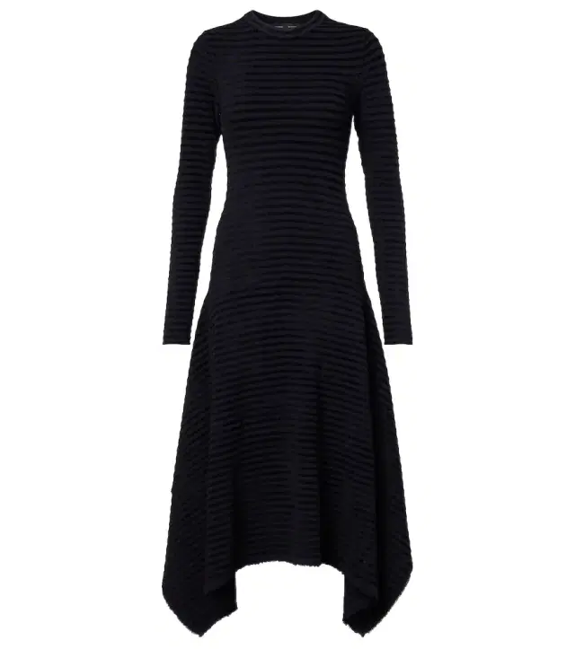 Proenza Schouler Didi striped knitted asymmetric midi dress